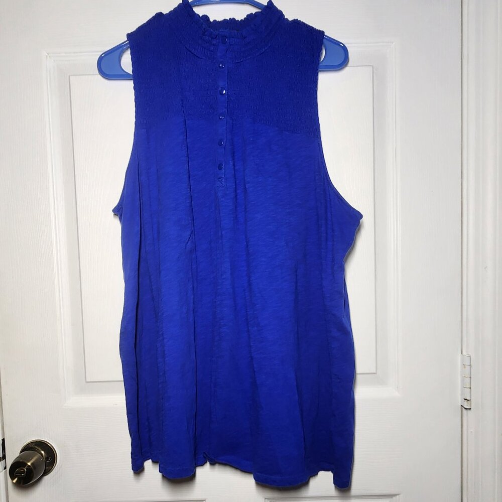 Torrid Smocked Yoke Henley Tank - Heritage Slub - Size 3 (3X-22W/24W)